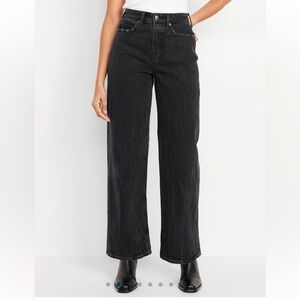 Old Navy Black High Rise Wide-Leg Jeans